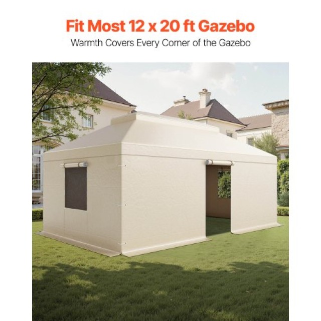 VEVOR Χειμερινό Κάλυμμα Κιόσκι 3.66 x 6.10m με Πλευρικά Τοιχώματα &...