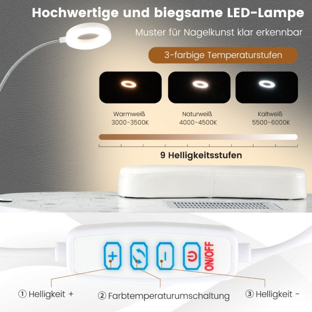 Costway Φορητό Τραπέζι Μανικιούρ με Ενσωματωμένο Συλλέκτη Σκόνης κα... Costway Φορητό Τραπέζι Μανικιούρ με Ενσωματωμένο Συλλέκτη Σκόνης κα...