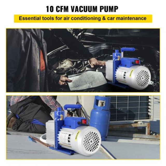 VEVOR Αντλία Κενού 10CFM 1HP Διπλού Σταδίου 220V για HVAC & Επεξεργασία Τροφίμων  QCK10CFM-220V9FSXV2