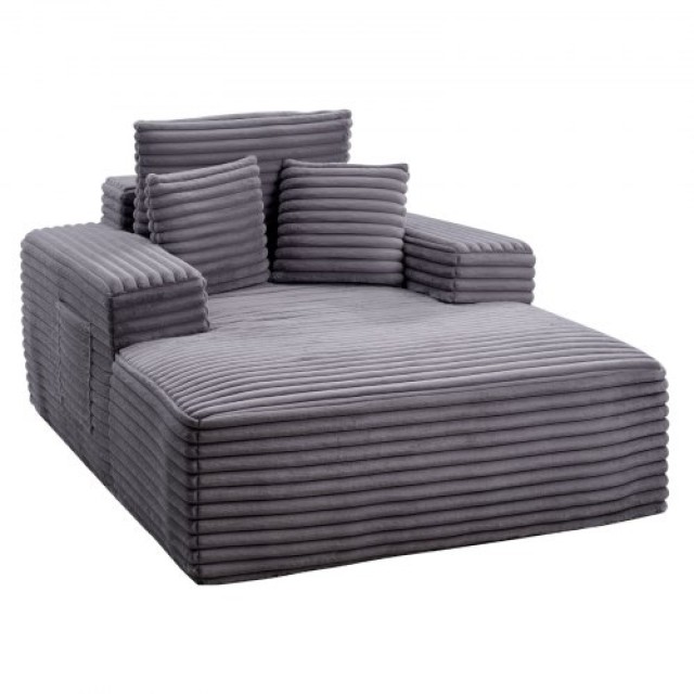 VEVOR Επενδεδυμένη Πολυθρόνα Chaise Lounge 1380 mm με Μαξιλάρια & Μ...