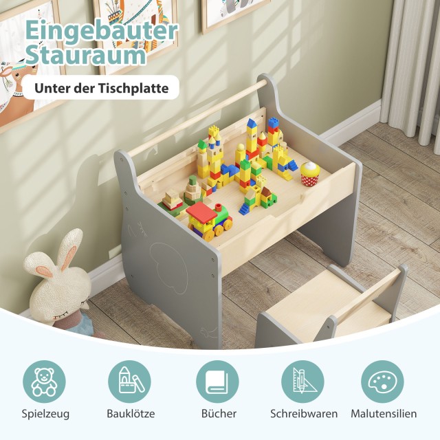 Costway Πολυλειτουργικό Σετ Παιδική Καρέκλα & Τραπέζι με Αναστρέψι... Costway Πολυλειτουργικό Σετ Παιδική Καρέκλα & Τραπέζι με Αναστρέψι...