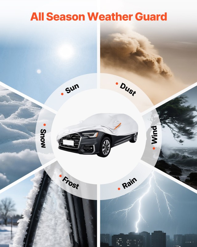 VEVOR Αδιάβροχο Κάλυμμα Αυτοκινήτου για Μεγάλα Ευρωπαϊκά Σεντάν - 5...