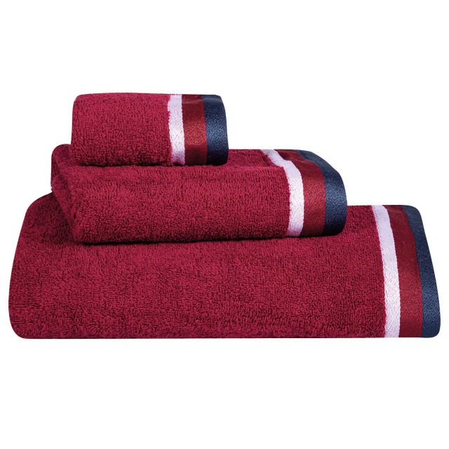 GREENWICH POLO CLUB Σετ Πετσέτες 3 Τεμαχίων Essential 3061 Bordeaux...