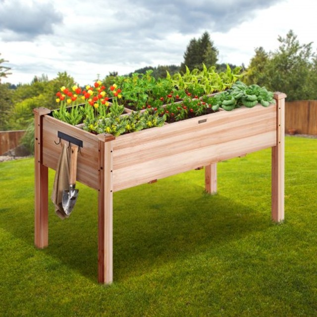 VEVOR Ξύλινη Υπερυψωμένη Γλάστρα 120x58x76cm για Λουλούδια, Λαχανικά, Βότανα  GJS1205876CM1TDFMV0