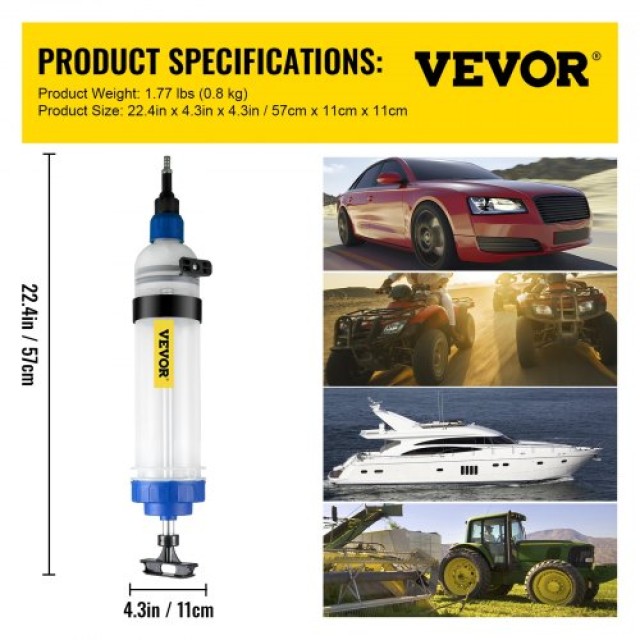 VEVOR Αντλία Μετάδοσης Υγρών 1.5L με Αντάπτορες ATF  QCBSXCYQP1.5LOMOPV0
