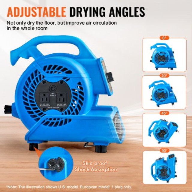VEVOR  Φυσητήρας Δαπέδου 1360 RPM 600 CFM με 4 Γωνίες Φυσήματος και 3 Ταχύτητες FXZXDMGFJ130AAPPHV2