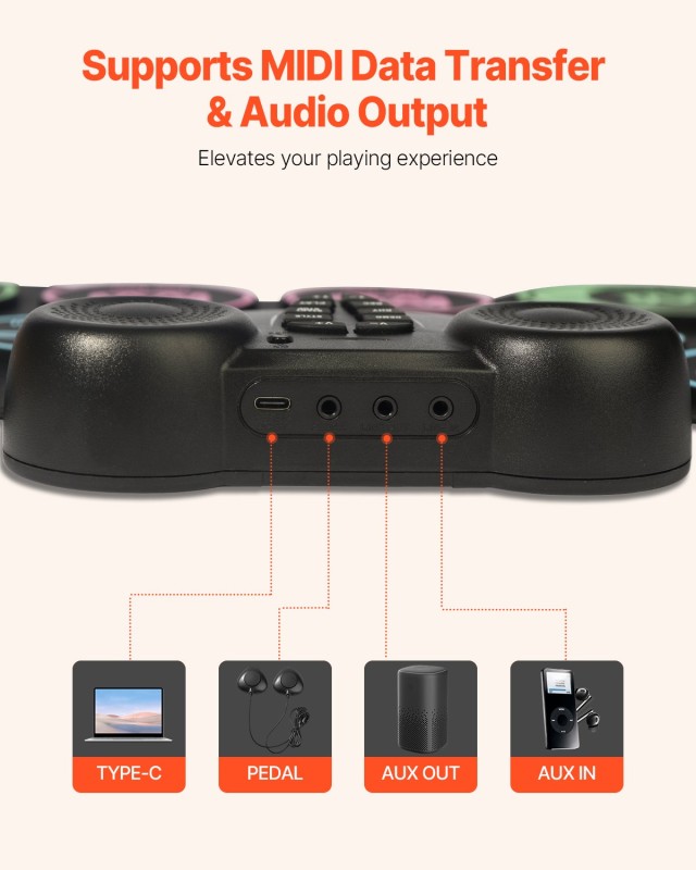 VEVOR Ηλεκτρονικό Τύμπανο με 9 Ταμπλέτες για Παιδιά, Φορητό και Ανθ... VEVOR Ηλεκτρονικό Τύμπανο με 9 Ταμπλέτες για Παιδιά, Φορητό και Ανθ...