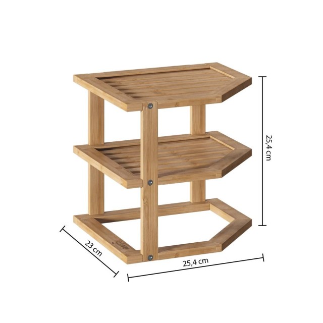 5FIVE Simply smart Γωνιακή Ραφιέρα Οργάνωσης Κουζίνας από Ξύλο Bamb...