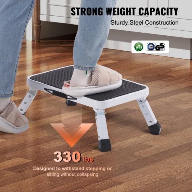 VEVOR  Σκαλοπάτι Αναδιπλούμενο 1 Βήματος 150KG, Ρυθμιζόμενο Ύψος, Αντιολισθητικό για Ενήλικες και Παιδιά JYTDGYBWFSKZJ2NKYV0