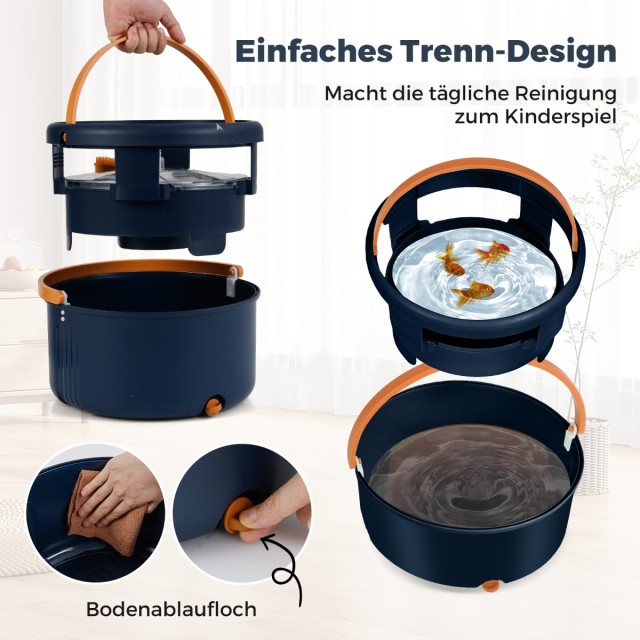 Costway Σετ Σφουγγαρίστρας με Κουβά Διαστάσεων 35,5 x 20 εκ - Μπλε ...