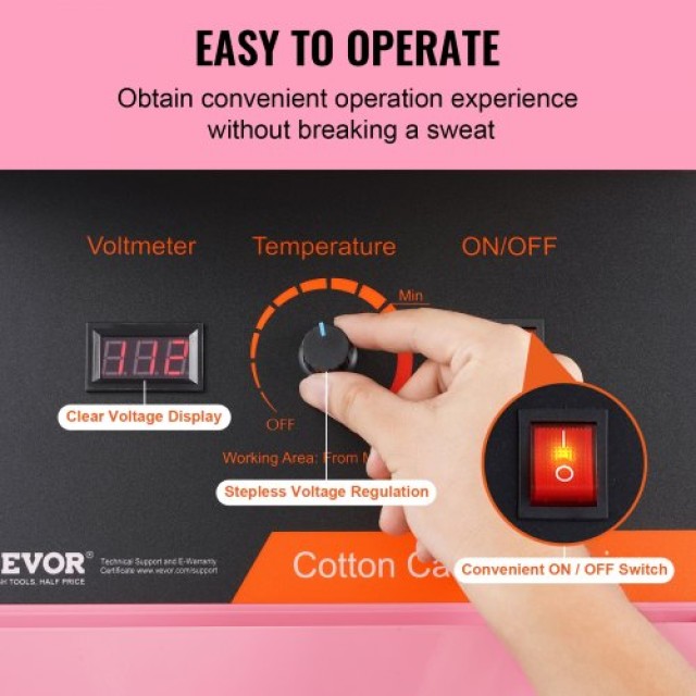 Μηχανή Μαλλιού της Γριάς VEVOR 1000W Ροζ  TSMHTJFSHGXM0KFBIV2