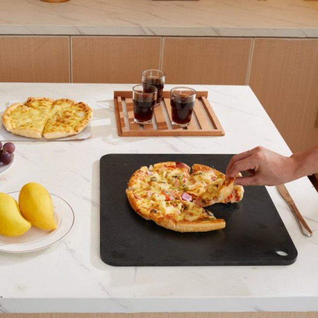 VEVOR  Πλάκα Πίτσας από Ατσάλι 16 x 14.5 x 3/8, Προ-Καρυκευμένη, για Φούρνο & Ψησταριά FXPSPSGB1614E7DC4V0
