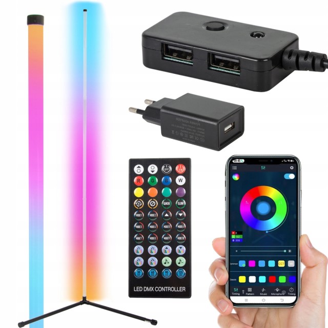 Verk group Γωνιακή RGB LED Λάμπα Νυχτερινού Σταντ για το Υπνοδωμάτι...