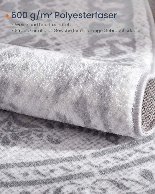SONGMICS Στρογγυλό Γκρι Boho Χαλί 120x120cm TAR051G01