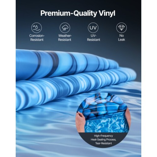 VEVOR Επικάλυψη Επένδυσης Πισίνας Οβάλ 18x33ft για Ύψος Τοίχου 54in YCNCOVAL1833O5421V0