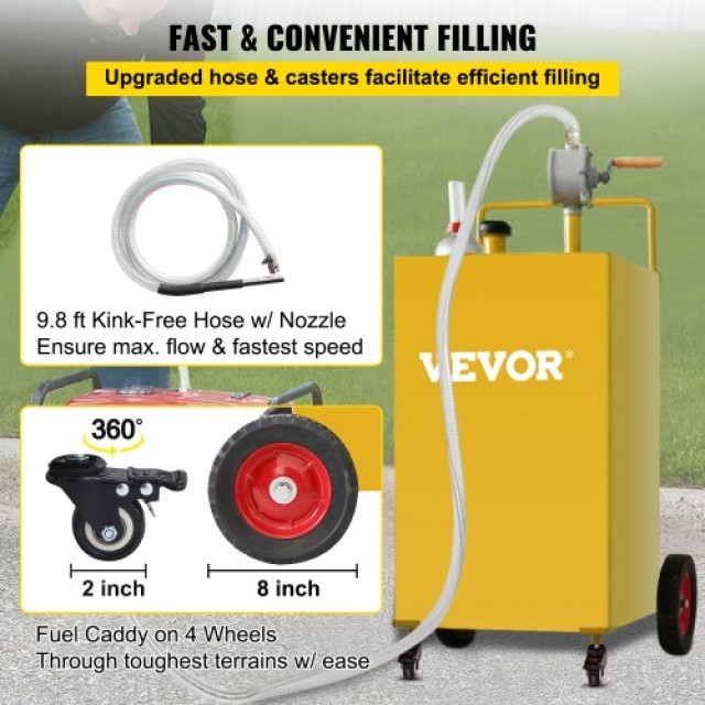 Δοχείο Καυσίμου VEVOR 35L με Αντλία, Κίτρινο  SYJYCHSGJL435BMV0V0