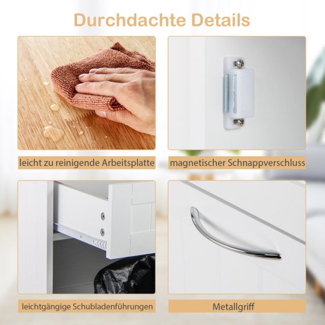 Costway Λευκός Αναδιπλούμενος Κάδος Απορριμμάτων 42 Λίτρων με Ασφαλ... Costway Λευκός Αναδιπλούμενος Κάδος Απορριμμάτων 42 Λίτρων με Ασφαλ...