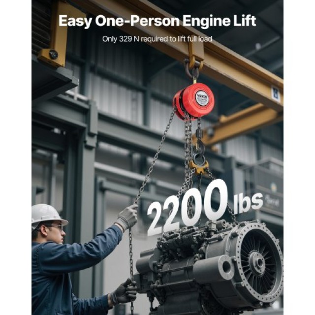 VEVOR Χειροκίνητος Ανυψωτήρας Αλυσίδας 1 Τόνου με Αναβαθμισμένη Γαλ...