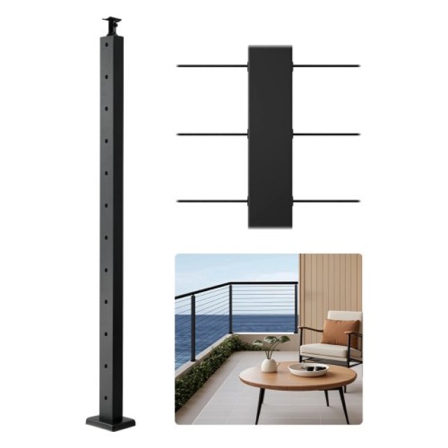 VEVOR Κατακόρυφη Στήλη Καλωδιακής Κάγκελης 42x1x2 ιντσών Προ-τρυπημ...
