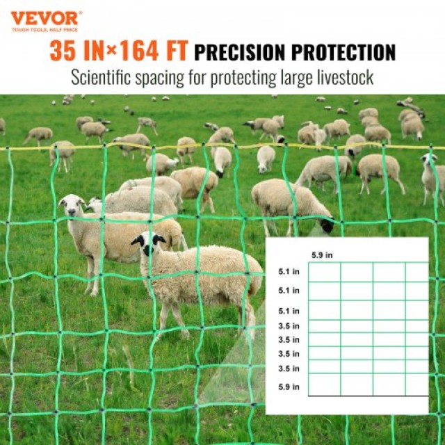 Ηλεκτρικό Δίχτυ Περίφραξης VEVOR, 89cm x 50m, με Πασάλους & Διπλές Ακίδες  DXJCWLW35IN1ED6DAV9