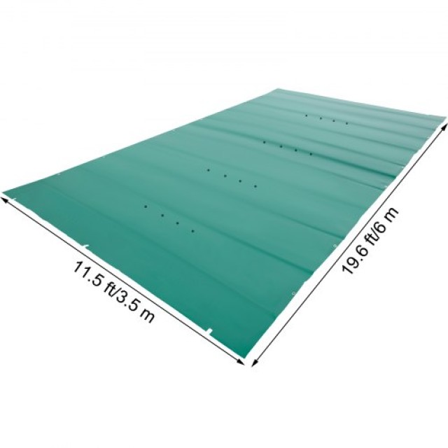 Κάλυμμα Ασφαλείας Πισίνας VEVOR, 11.5x19.6 ft, Πράσινο PVC, Ορθογώνιο, Χειμερινή Προστασία  YYCM3.5MX6MGN0001V0