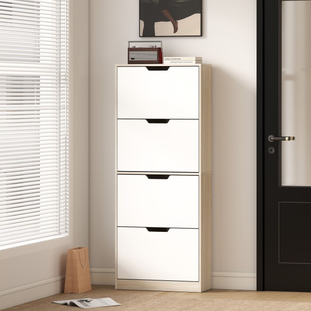 HOMCOM Συμπαγής Παπουτσοθήκη Slim με 4 Συρτάρια για 20 Ζευγάρια Παπ...