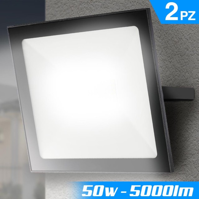 BAKAJI Σετ 2 Fari LED 50W Υψηλής Φωτεινότητας 5000lm Λευκός Προβολέ...