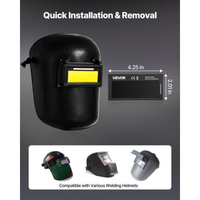 VEVOR Αυτόματη Σκούρυνση Φακού Συγκόλλησης  108 x 51 mm, Απόχρωση 1...