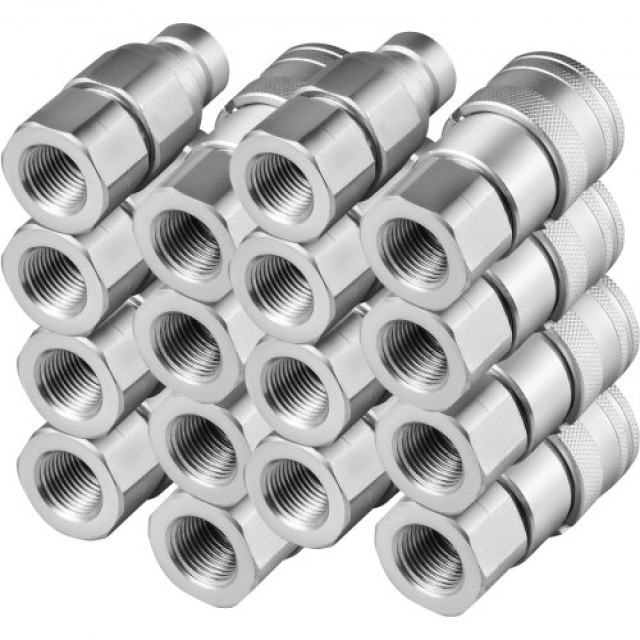 Σετ 8 Ζευγών Υδραυλικών Ταχυσυνδέσμων VEVOR Skid Steer 1/2 NPT (ISO 16028)  YYJT0.5X0.5NPT8DZV0