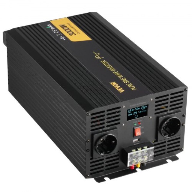 VEVOR Καθαρού Ημιτόνου Inverter 3000W 24V σε 230V LCD  PYKCZXNBQCZXL9UZSV2