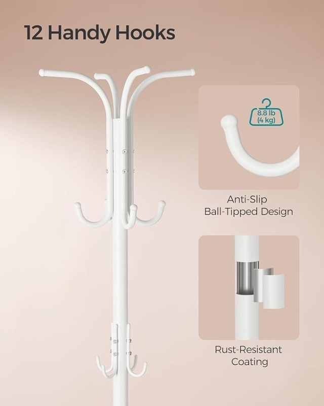Μεταλλικός Καλόγερος  40 x 40 x 175 cm  SONGMICS  RCR011W01 -