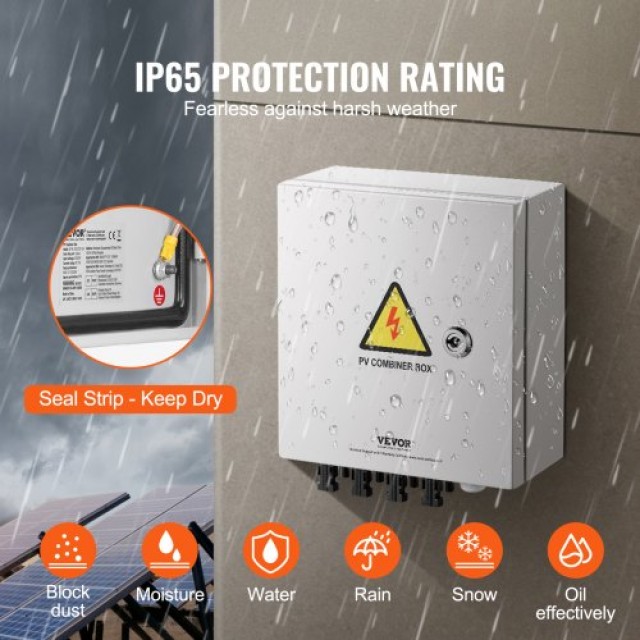 VEVOR Κουτί Συνδυασμού Ηλιακών 4 Σειρών 15A IP65  GFHLX4HL15ATMYRICY3