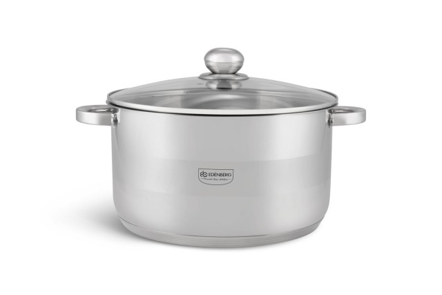 Edenberg Ατσάλινη Κατσαρόλα 9,5L με Καπάκι από Ανοξείδωτο Χάλυβα γι...