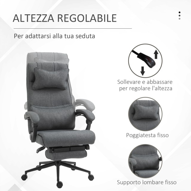 Καρέκλα Γραφείου με Υποπόδιο 66 x 70 x 115-123 cm Vinsetto 921-281
