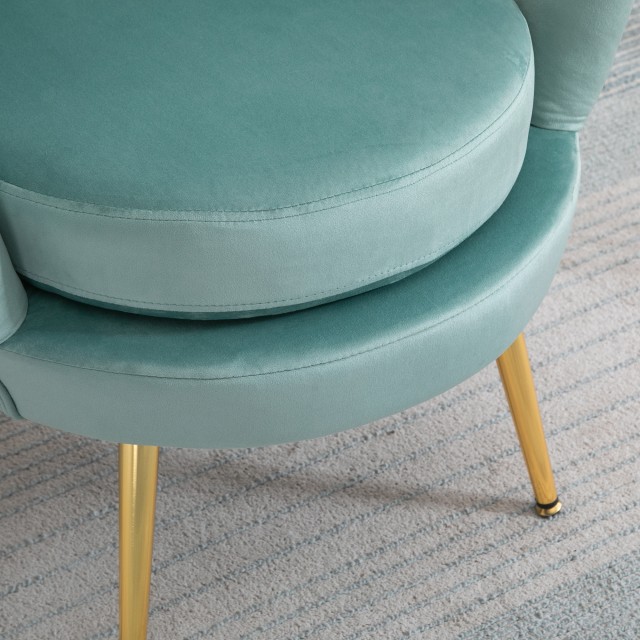 Πολυθρόνα HOMCOM Vintage Velvet Effect με ψηλή πλάτη, 76x67x74cm, γαλάζιο 839-012