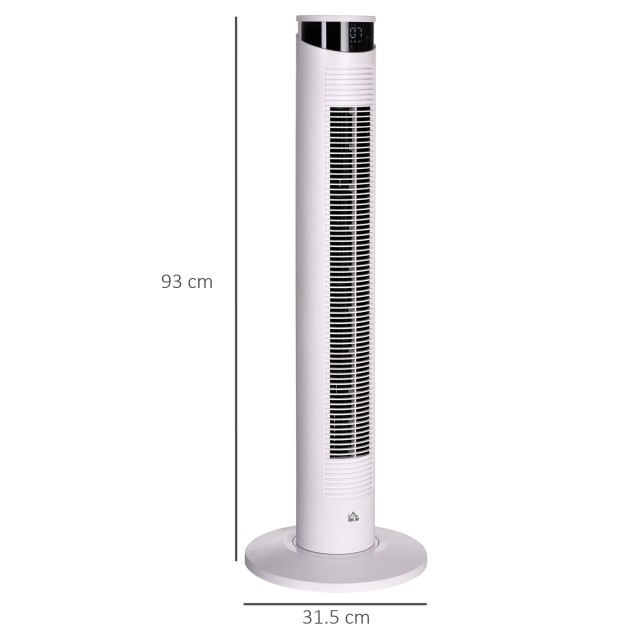 Ανεμιστήρας Tower 45W με 4 λειτουργίες και 3 ταχύτητες με χρονοδιακόπτη 12 ωρών, σε ABS και αλουμίνιο, Ø31,5x93 cm, Λευκό 824-062V90WT