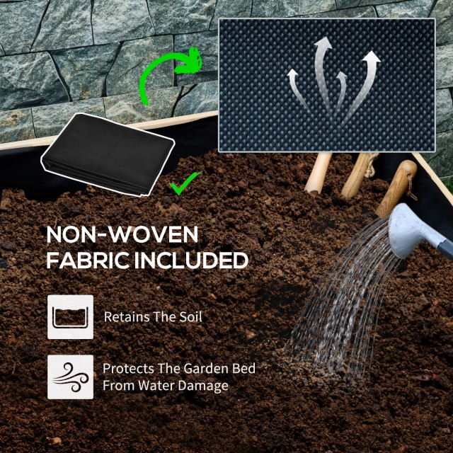 Outsunny Garden Planter με τρύπα αποστράγγισης και ρόδες, σε ξύλο ελάτης, 89x48x47 cm 845-910V00ND
