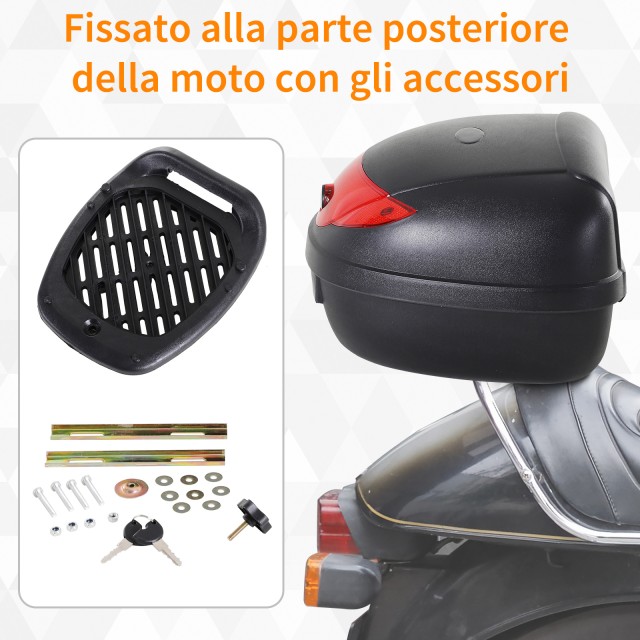 Homcom Universal Top Case για μοτοσυκλέτες και σκούτερ 24L Μαύρη AA...
