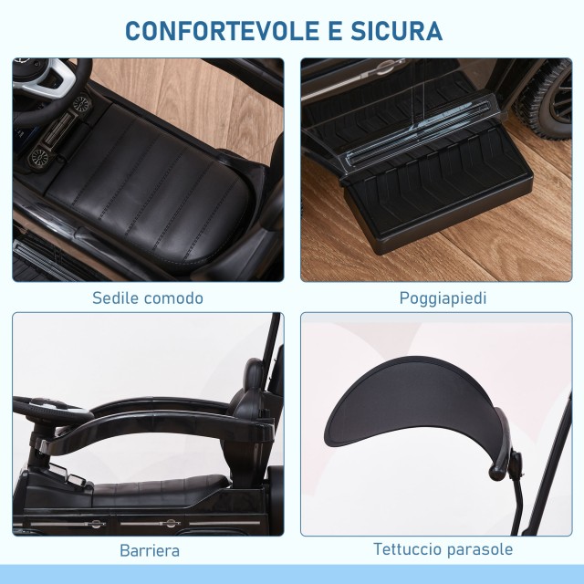 HOMCOM Push Car Model Mercedes-Benz G350 for Children, Μαύρο 370-162BK
