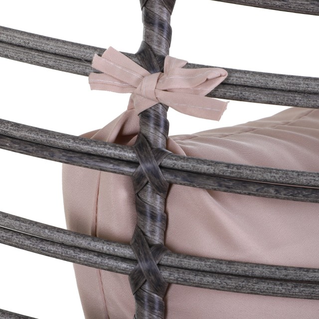 Πολυθρόνα Outsunny σε PE Rattan Grey με μαλακό μπεζ μαξιλάρι για εξωτερικούς και εσωτερικούς χώρους 867-047GY