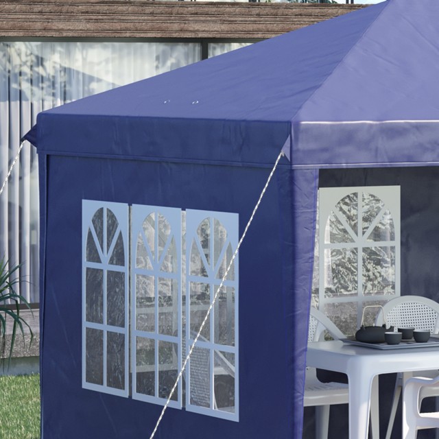 Outsunny Garden Gazebo 6x3 m ρυθμιζόμενο ύψος με αφαιρούμενους τοίχους, σε ατσάλι και πολυεστέρα, μπλε 84C-431V00BU