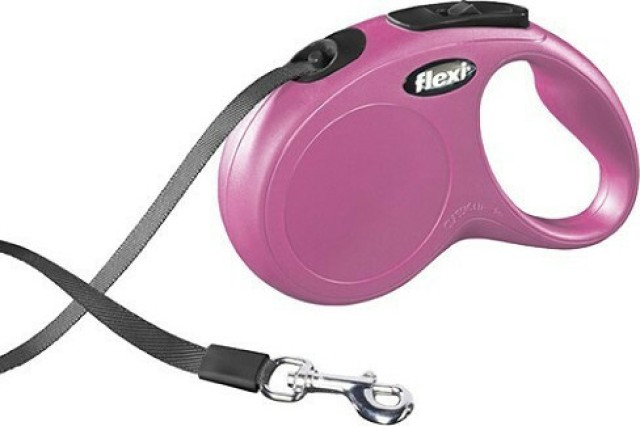 Πτυσσόμενο Λουρί/Οδηγός Σκύλου Flexi New Classic 5m 15kg S Ροζ 4000498023235 Flexi