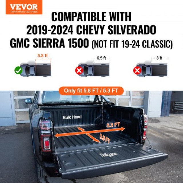 Κάλυμμα Καρότσας VEVOR Tri-Fold για Chevy Silverado GMC Sierra 1500 (19-24)  ZDSKCHBXGZDSAPMD9V9