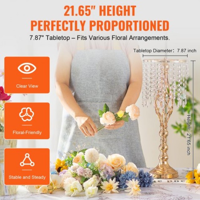 VEVOR  2 τεμ. 55cm Κρυστάλλινο Βάζο Γάμου για Διακόσμηση Εκδηλώσεων...