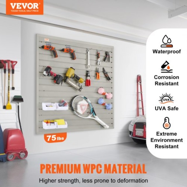 Πάνελ Slatwall VEVOR 4x1 ft Γκρι (Σετ 4) για Οργάνωση Γκαράζ και Καταστήματος  BTQBPVCF16SQTX3KIV0