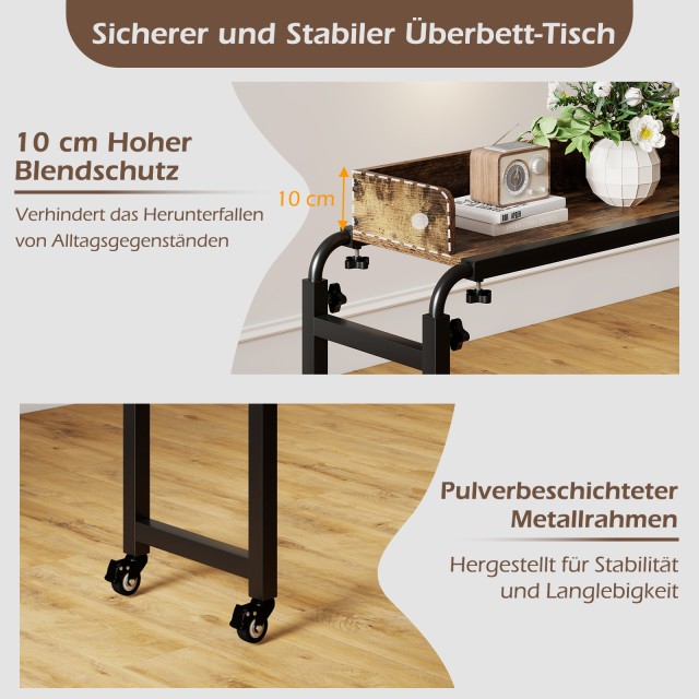 Costway Πολυλειτουργικό Κλινικό Τραπέζι με Ρόδες και Ρυθμιζόμενο Ύψ...