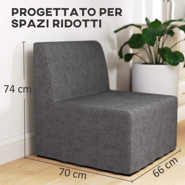 HOMCOM Πολυθρόνα-Κρεβάτι με Κάλυμμα, 66x70x74 εκ., Γκρι 83B-157V00GY HOMCOM Πολυθρόνα-Κρεβάτι με Κάλυμμα, 66x70x74 εκ., Γκρι 83B-157V00GY