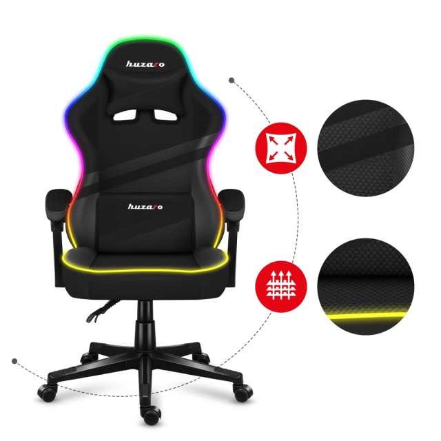 Huzaro Καρέκλα Gaming FORCE 4.4 RGB Μαύρη Mesh με RGB Led & Προσαρ... Huzaro Καρέκλα Gaming FORCE 4.4 RGB Μαύρη Mesh με RGB Led & Προσαρ...