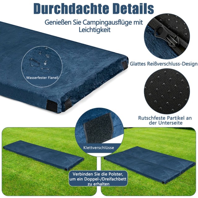 Costway  Άνετο και Πρακτικό Στρώμα Κάμπινγκ με Memory Foam και Αδιάβροχη Επένδυση Flannel NP10728NY