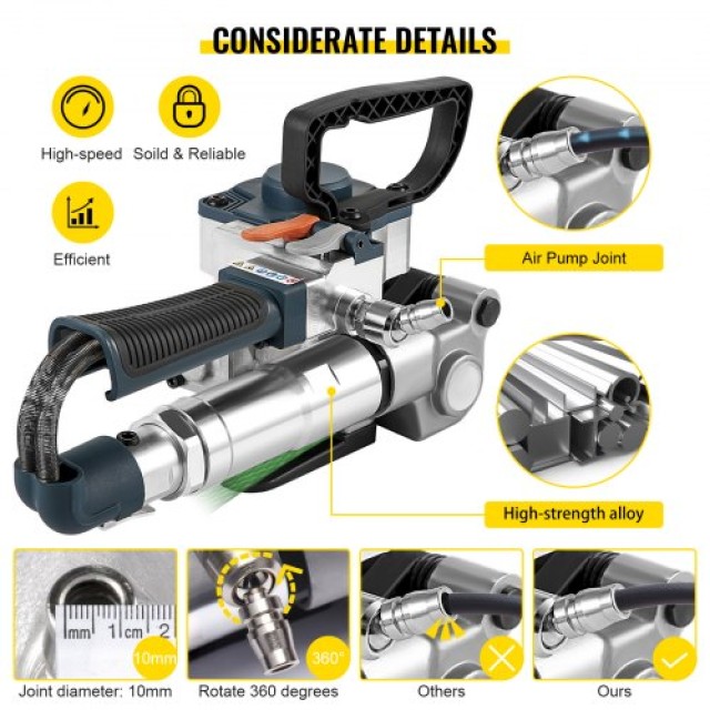 VEVOR Πνευματικό Εργαλείο Δεσίματος B25 για 19-25mm PP/PET Ταινία  DBJB25QDKZJ000001V0